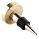 Silver Round Metal And Wood Wine Stopper